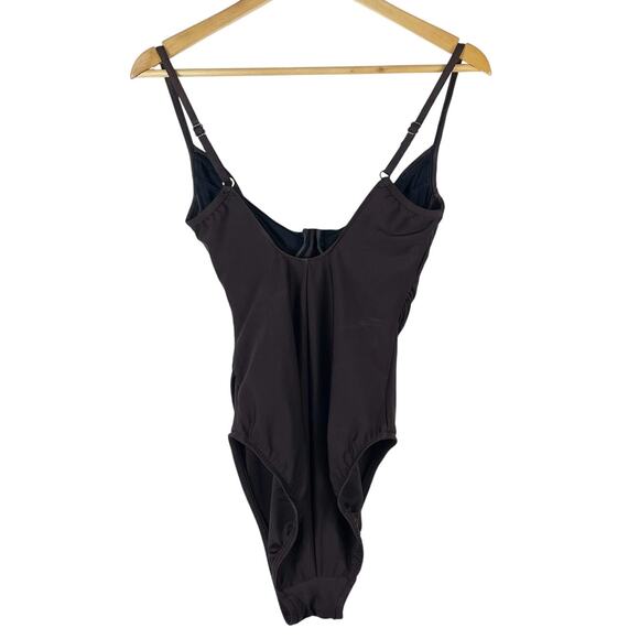 Miraclesuit Women's Chocolate Brown One Piece Swimsuit Size 8 Vintage Minimalist - Picture 2 of 4